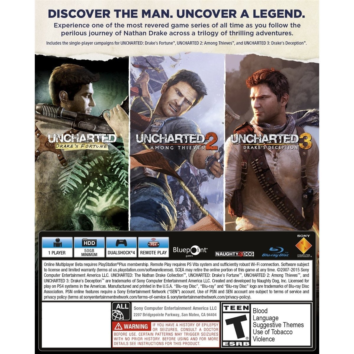 UNCHARTED: The Nathan Drake Collection - PlayStation 4 Game | Action-Adventure Bundle with 3 Remastered Games | Perfect for PS4 Gamers & Adventure Enthusiasts