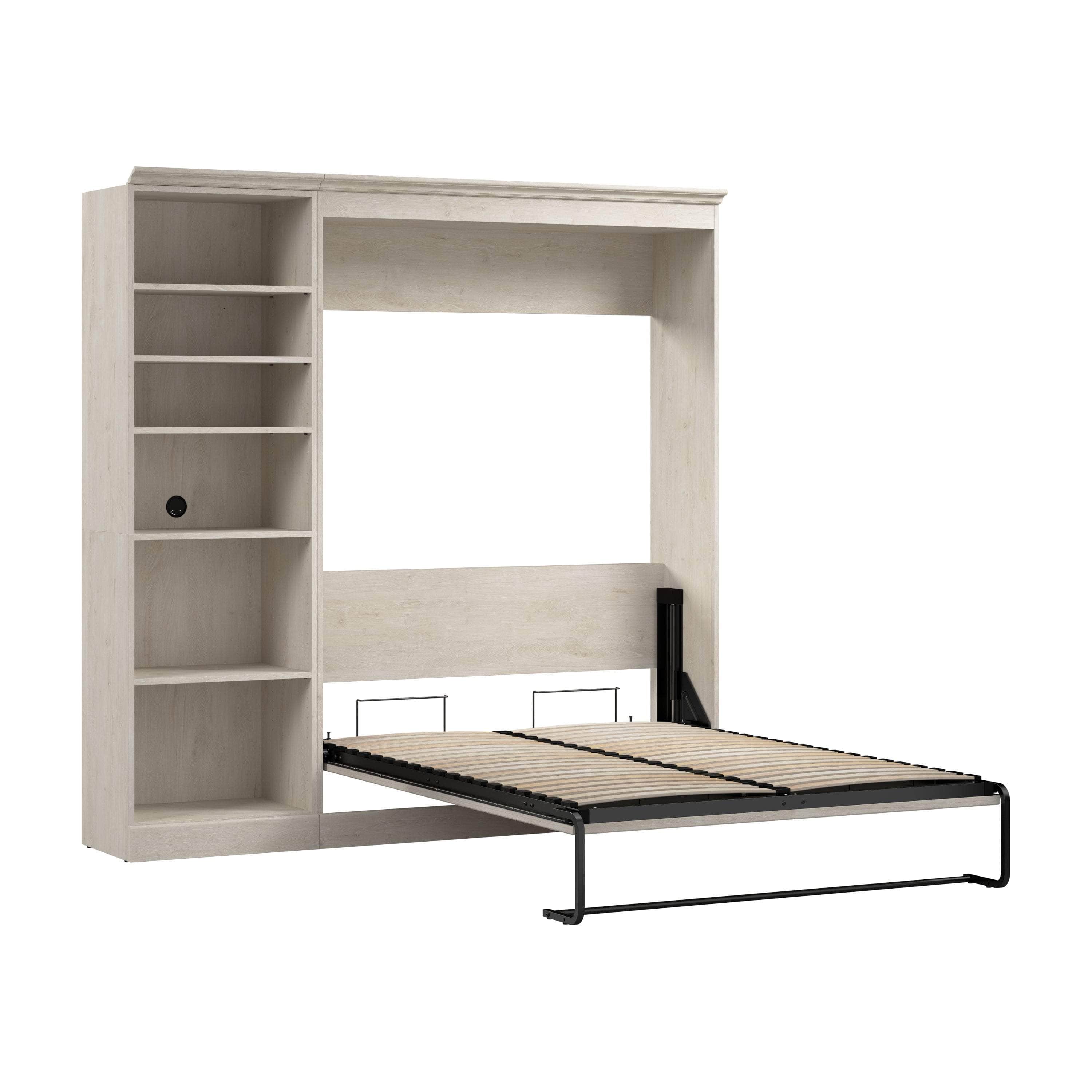 Space-Saving Full Murphy Wall Bed with Built-In Storage Unit - 3 Color Options for Bedroom, Guest Room, or Studio Apartment