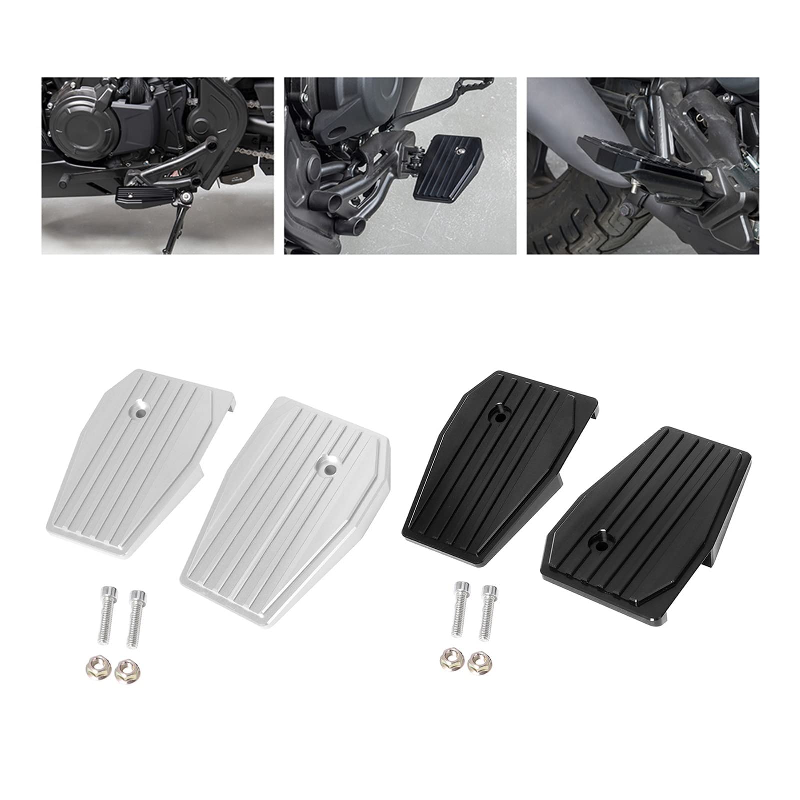 Honda Rebel CMX500 CMX300 2017-2020 Motorcycle Billet Wide Foot Pegs - Silver Replacement Pedals & Foot Rests for Comfort & Style - Perfect for Long Rides & Custom Upgrades