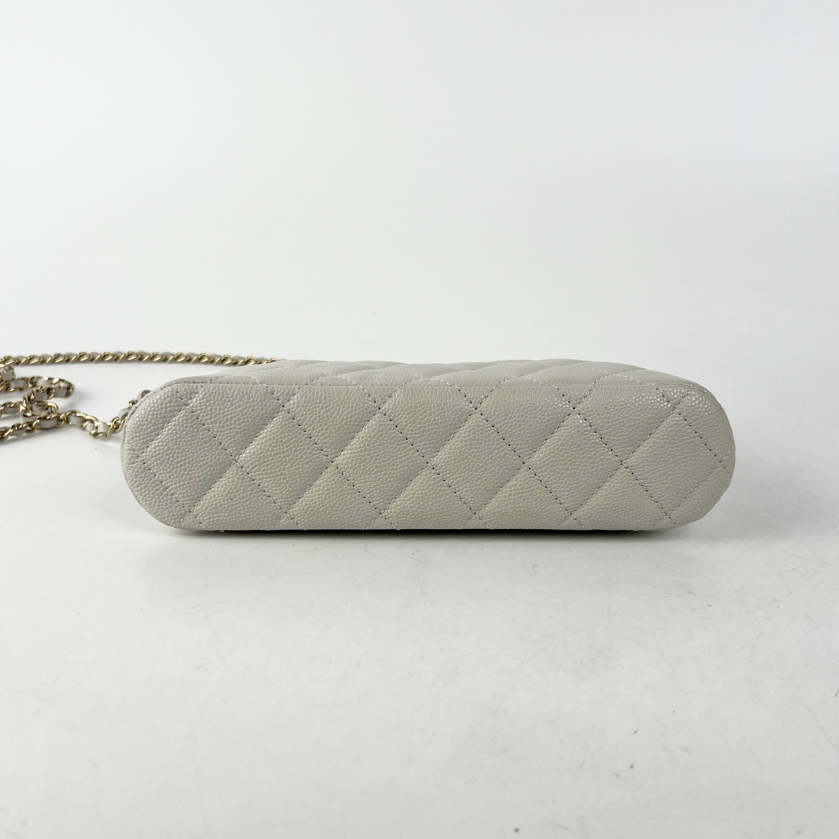 Chanel Caviar Quilted Mini Square Crossbody Bag in Grey - Authentic 2024 Collection with Microchip - Perfect for Evening Out & Daily Luxury Accessory