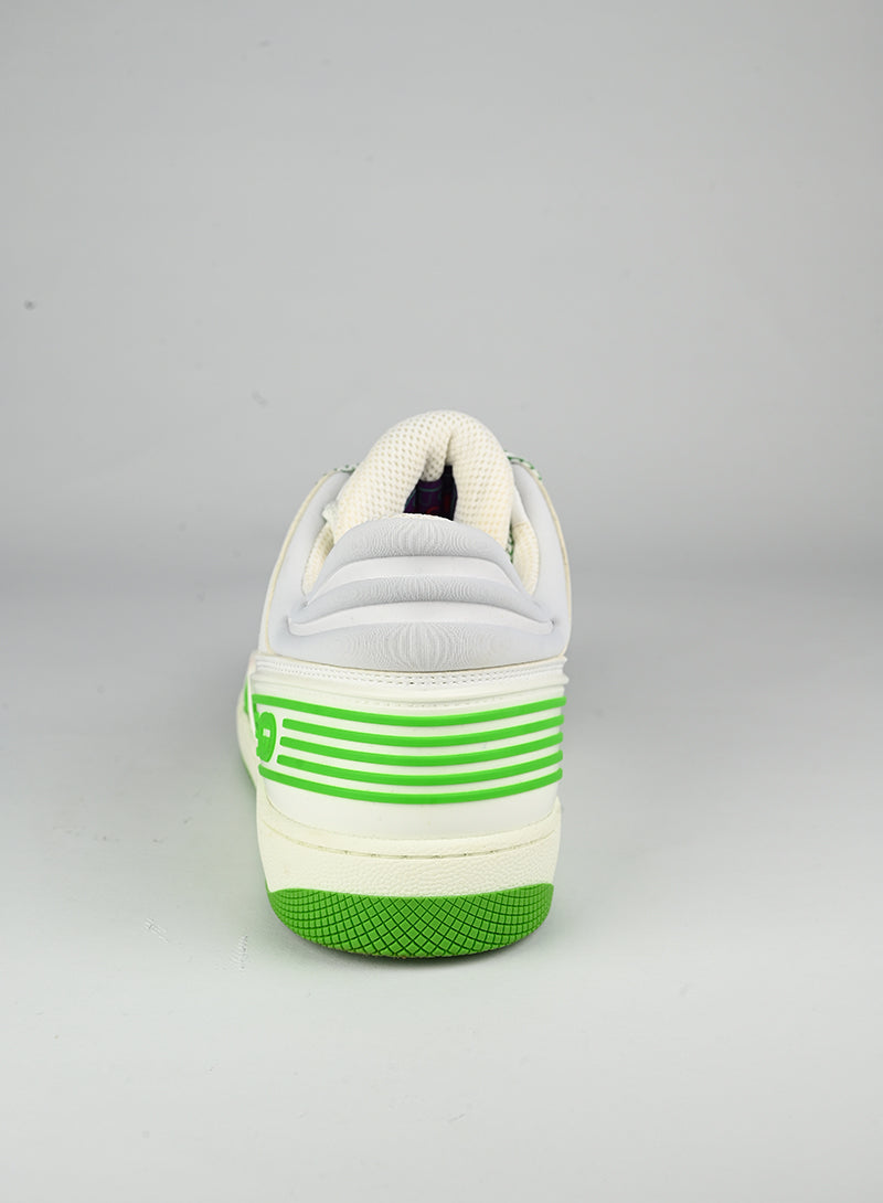Gucci White and Green Basket Sneakers - Size 40 | Luxury Fashion Sneakers for Women, Streetwear & Casual Outfits