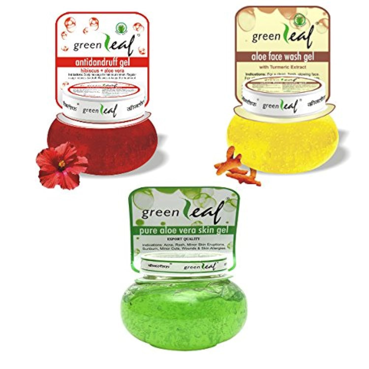 Pure Aloe Vera Skin Gel, Aloe Face Wash & Anti-Dandruff Hair Gel Combo Pack - 120gm Each | Hydrating Moisturizer for Face & Body, Gentle Cleanser, Scalp Treatment for Dryness & Itch Relief | Perfect for Daily Skincare Routine, Post-Sun Care & Hair Health