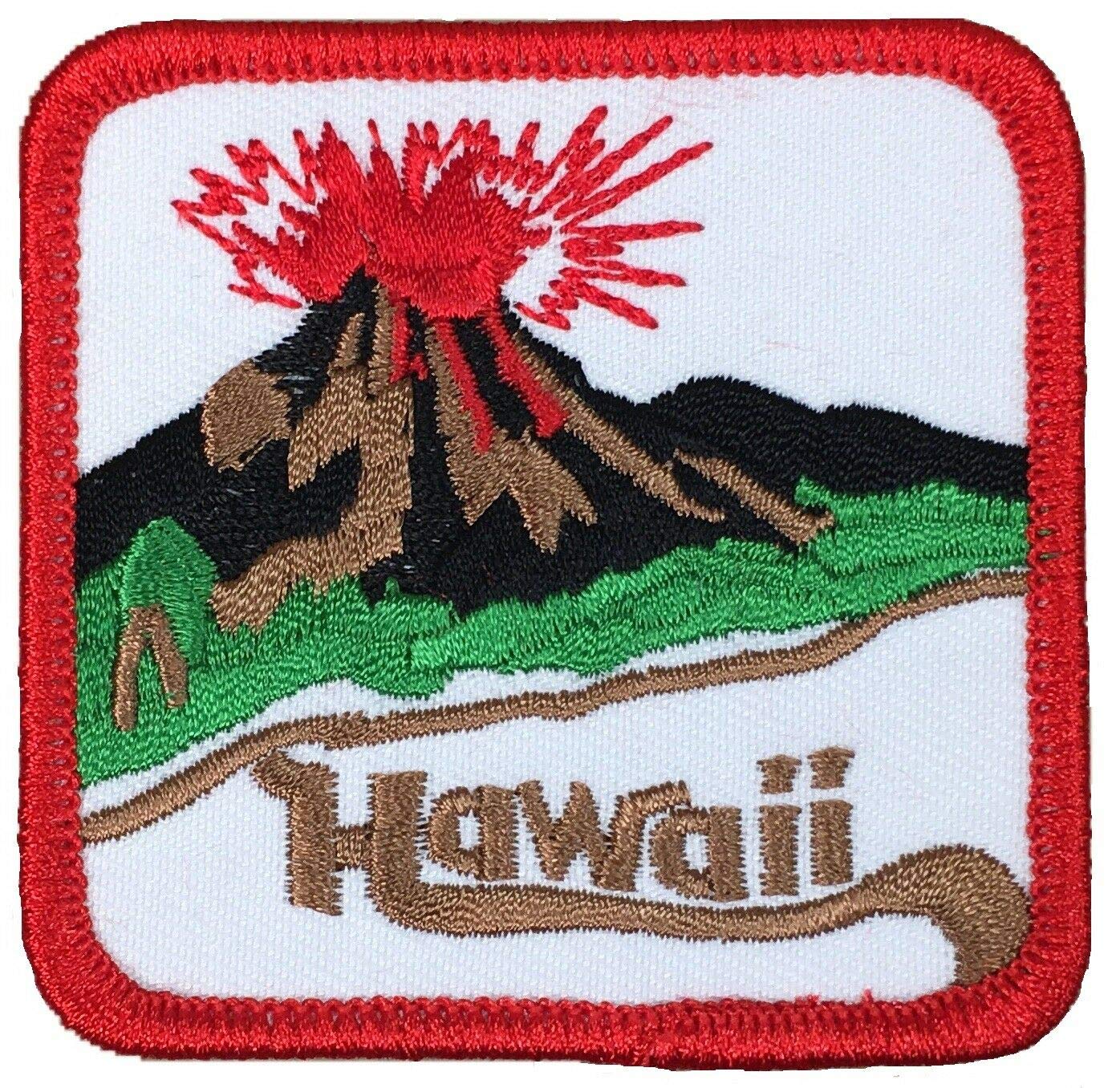 Hawaii Embroidered Applique Patches - HI Volcano, Oahu, Maui, Kauai, Molokai Badge 2.5