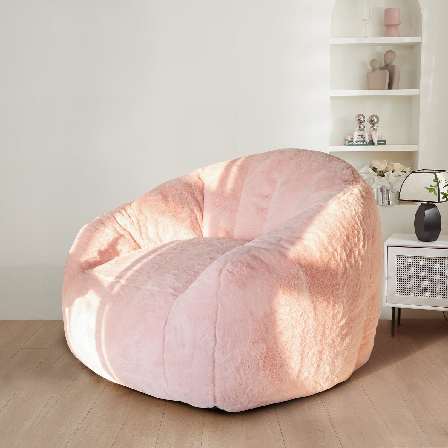 MAXYOYO Giant Bean Bag Chair - Oversized Faux Fur Shell Design with Premium Filler | Ultra Comfortable Lounge Chair for Living Room, Bedroom, Game Room & Dorm