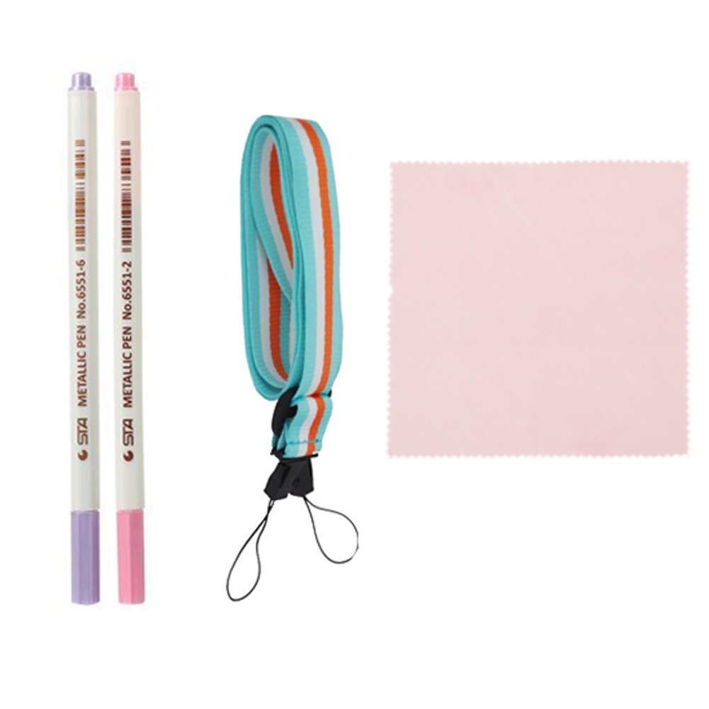 Annle Mini 9 Accessories Kit - Compatible with Fujifilm Instax Mini 8/8+/9 Instant Cameras - Includes 9 Essential Items (Shining Silver) - Perfect for Travel, Parties & Photo Scrapbooking