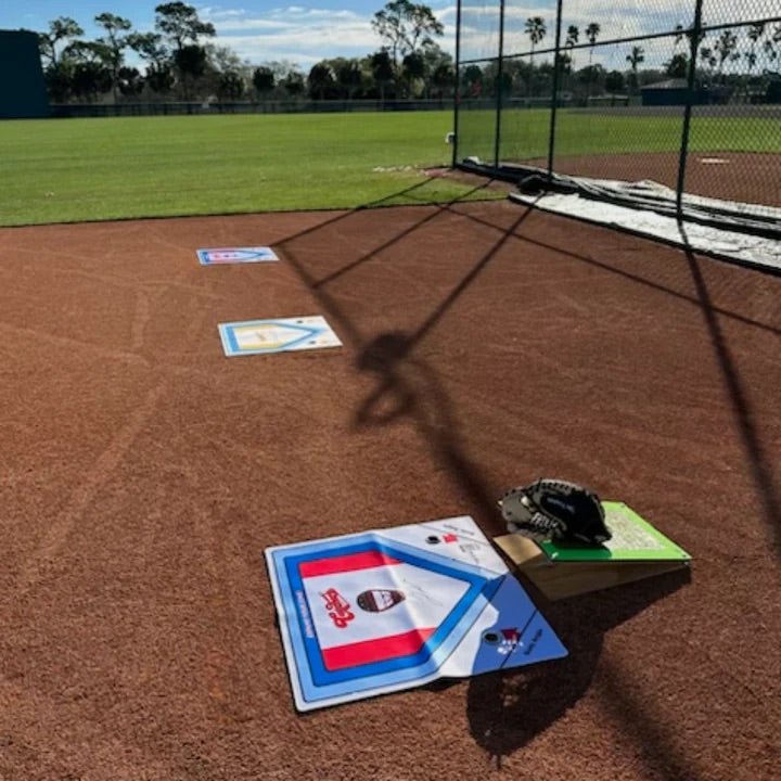 Catcher's Resistance Training (CRT) Belt & Catcher's Zone Mat Bundle - Baseball Training Equipment for Catchers - Improve Blocking & Mobility Drills