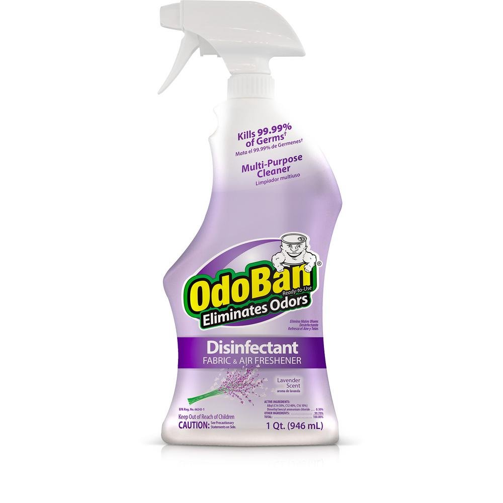OdoBan Ready-to-Use Disinfectant & Odor Eliminator Spray - 4 Pack (32oz Each) | Lavender Scent | Kills Germs & Freshens Air | Perfect for Home, Office & Gym Cleaning