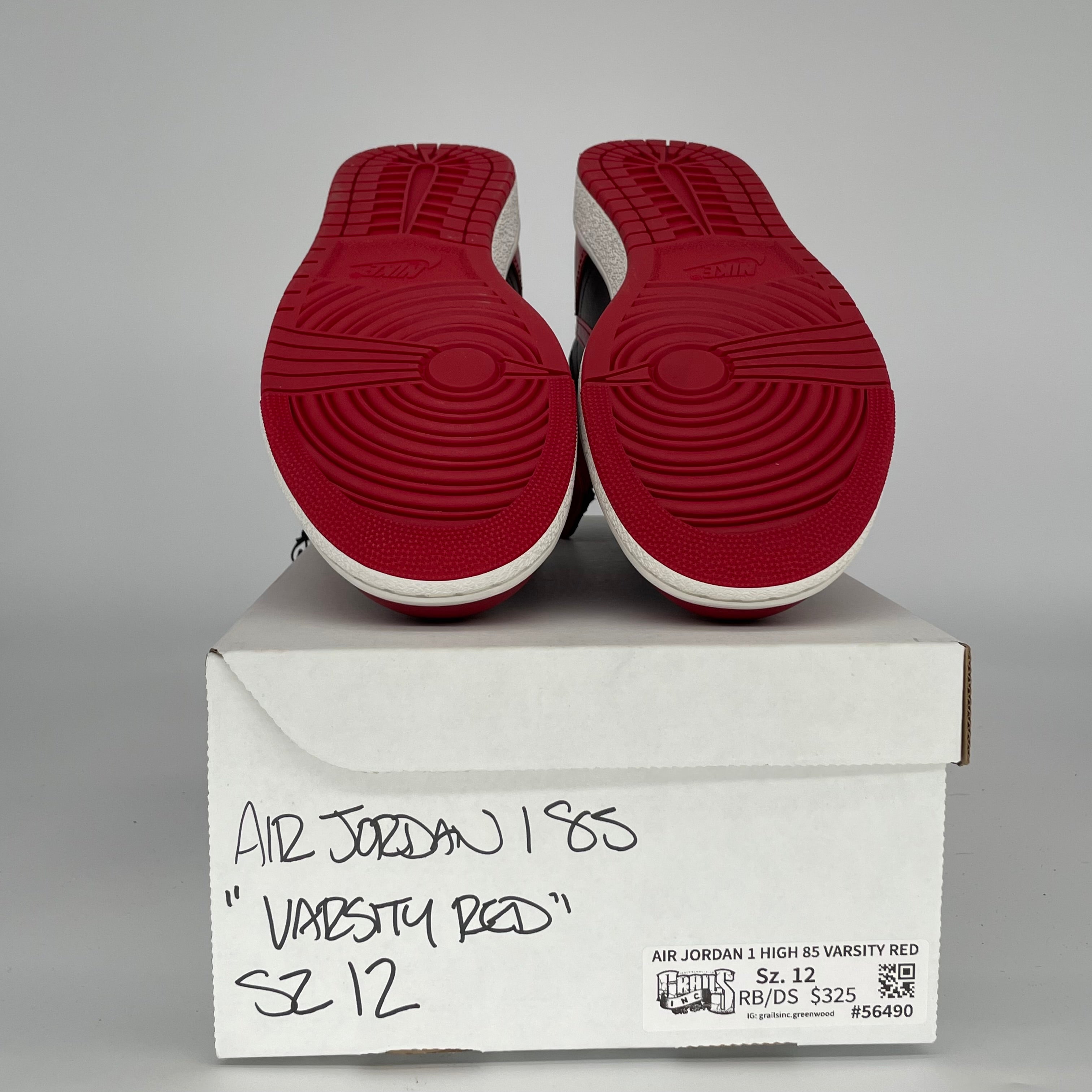 Original Air Jordan 1 '85 Varsity Red Men's Basketball Shoes - Size 12 (BQ4422-600) | Retro High-Top Sneakers for Streetwear & Casual Outfits