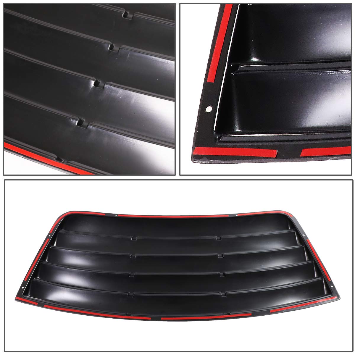 Auto Dynasty 3Pcs Tape-On Rear & Quarter Side Window Louver Sun Shade for 2008-2019 Dodge Challenger | UV Protection & Style Upgrade | Perfect for Summer Driving & Car Shows