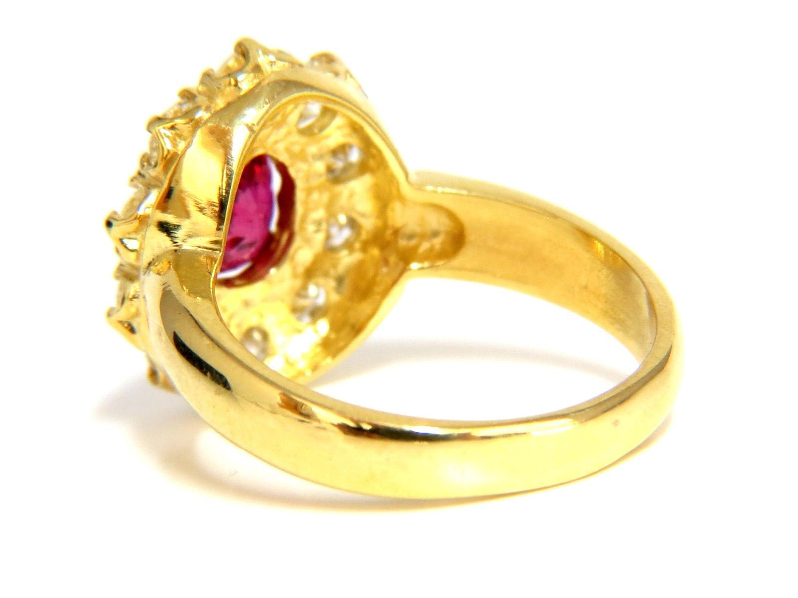 2.30CT GIA Certified Natural Red No Heat Ruby & Diamond Cluster Ring in 18KT Gold – Perfect for Engagement, Anniversary & Special Occasions