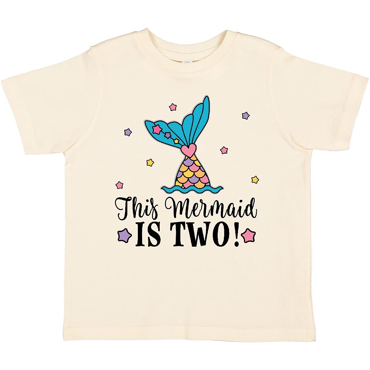 Inktastic Mermaid 2nd Birthday Toddler T-Shirt for Girls - Cute 2 Year Old Outfit for Birthday Party, Beach Day & Photo Shoots