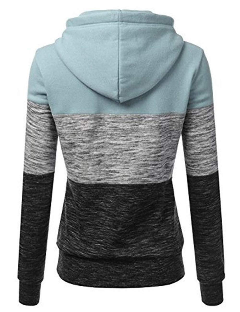 Sexyshine Women's Long Sleeve Color Block Hoodie - Striped Pullover Sweatshirt with Funnel Neck for Casual Outfits & Streetwear Fashion