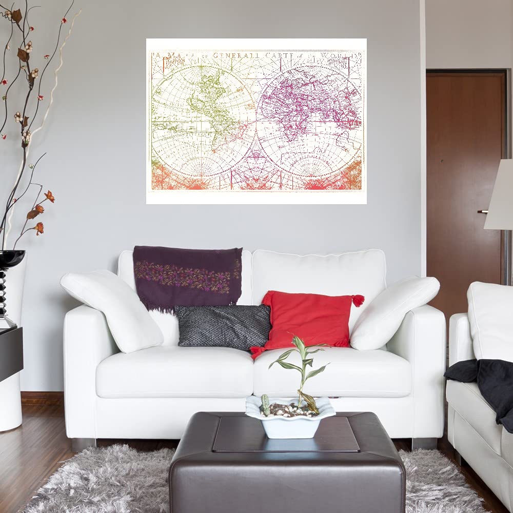 Tom Frazier Fine Art Canvas Map Etching - 46x35 Inch Wall Decor for Living Room, Bedroom, Office & More | Ready to Hang Landscape Artwork | Perfect for Home, Office & Commercial Spaces