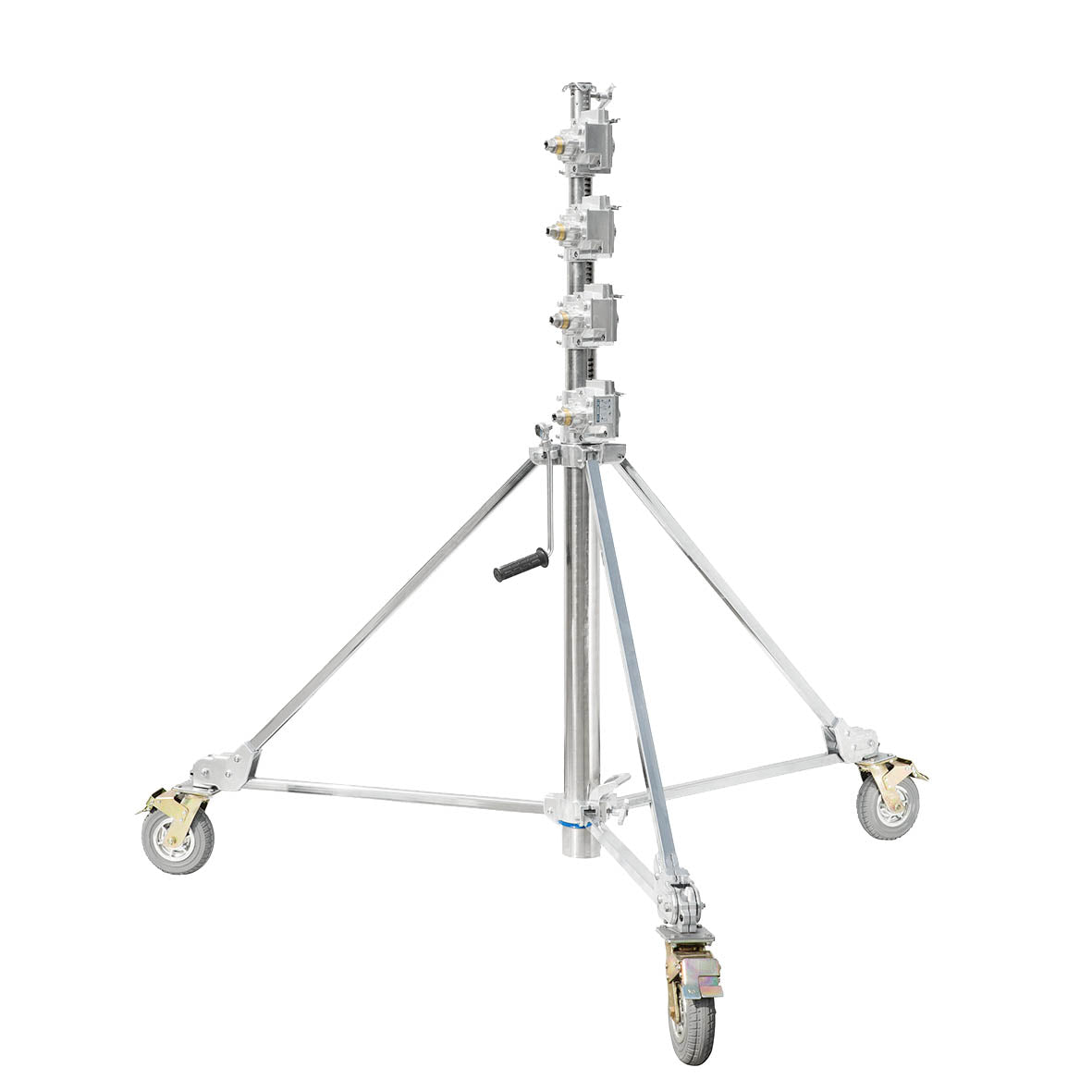 560cm Heavy Duty 4-Riser Geared Junior Pin Wind Up Stand for Marching Band & Orchestra - Professional Music Equipment for Performances & Practice