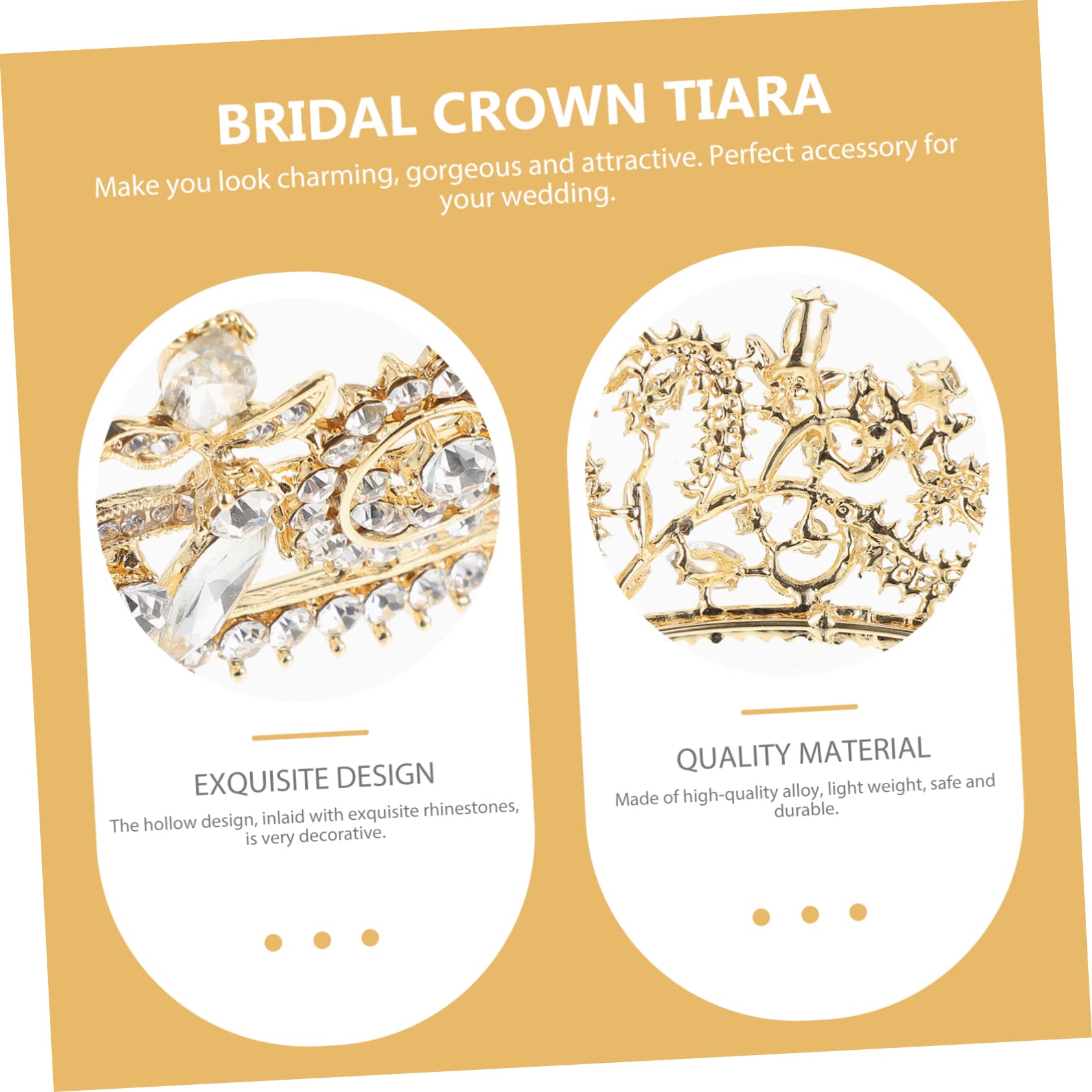 POPETPOP Baroque Rhinestone Bridal Tiara Crown - Elegant Wedding Hair Accessories for Bride & Girls | Perfect for Bridal Gowns, Makeup, and Wedding Photography Props