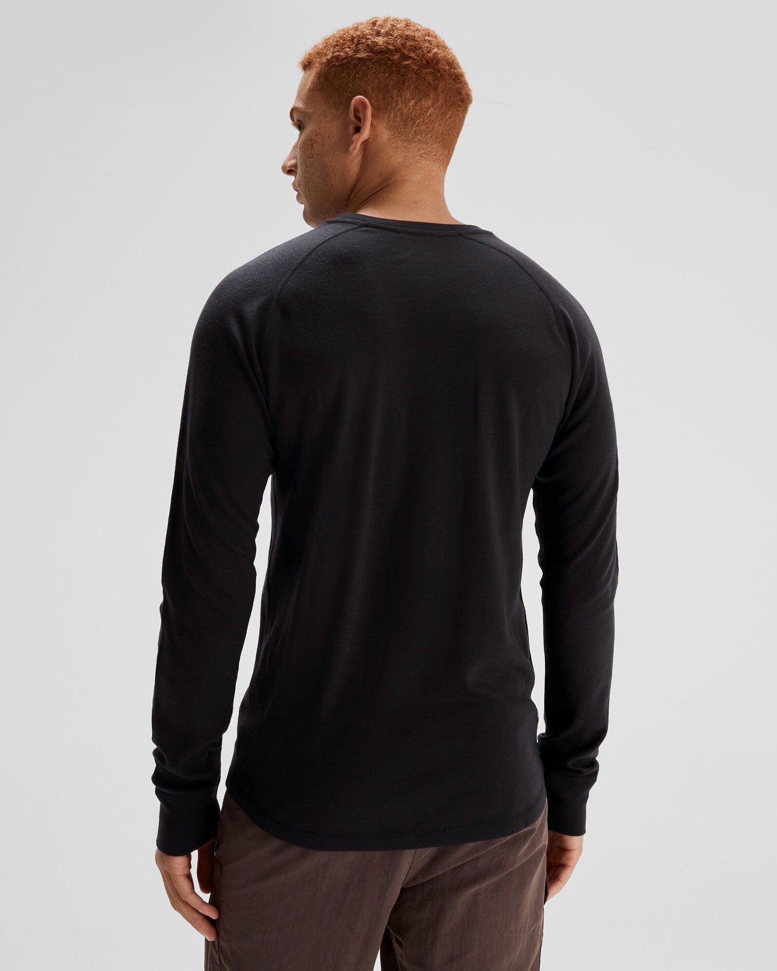 Men's K Merino 250 Long Sleeve Thermal Top - Black Stingray Color | Warm Base Layer for Hiking, Skiing & Winter Outdoor Activities
