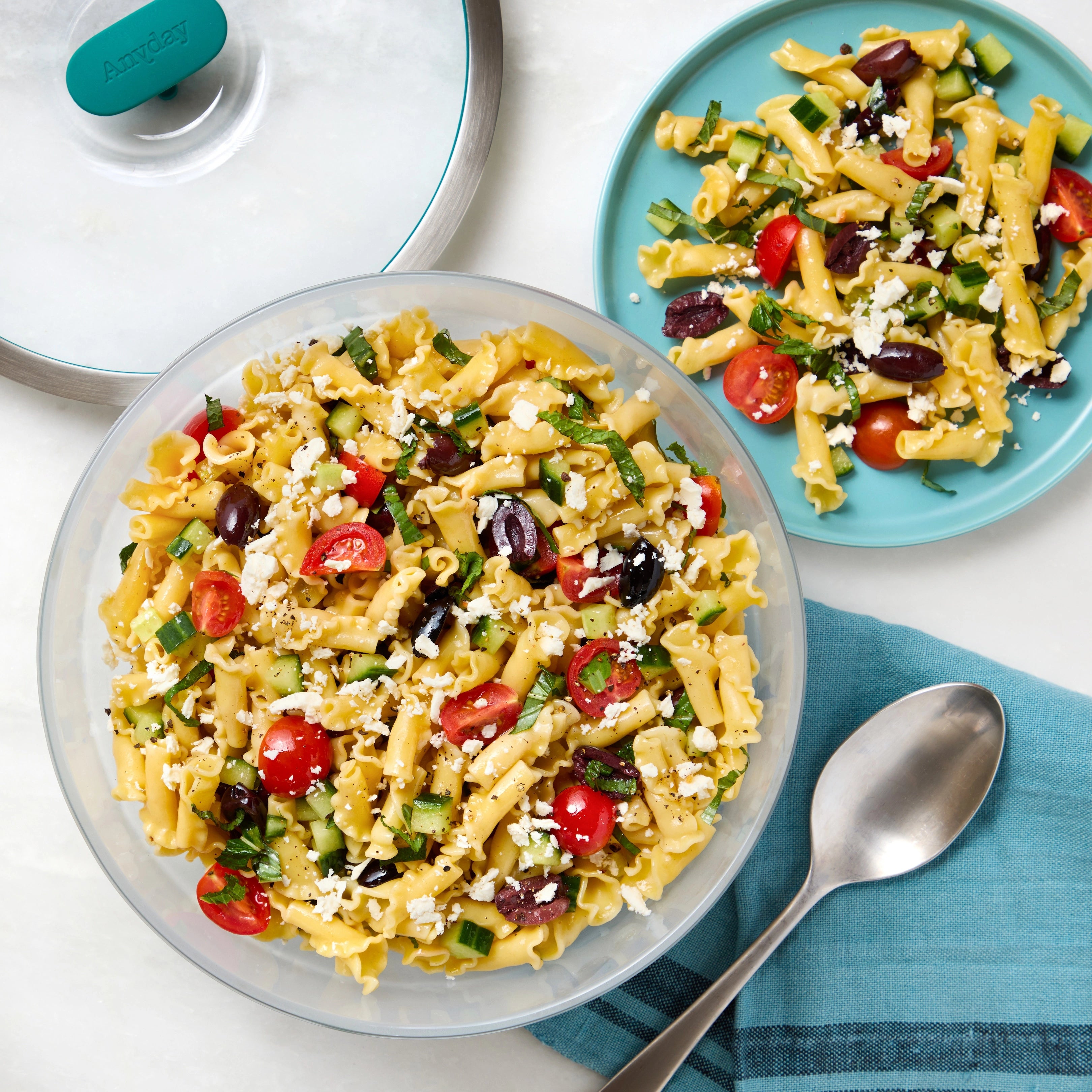 Mediterranean Pasta Salad Kit - Easy Homemade Italian Pasta Salad Mix with Olives & Feta | Perfect for Picnics, BBQs & Potlucks