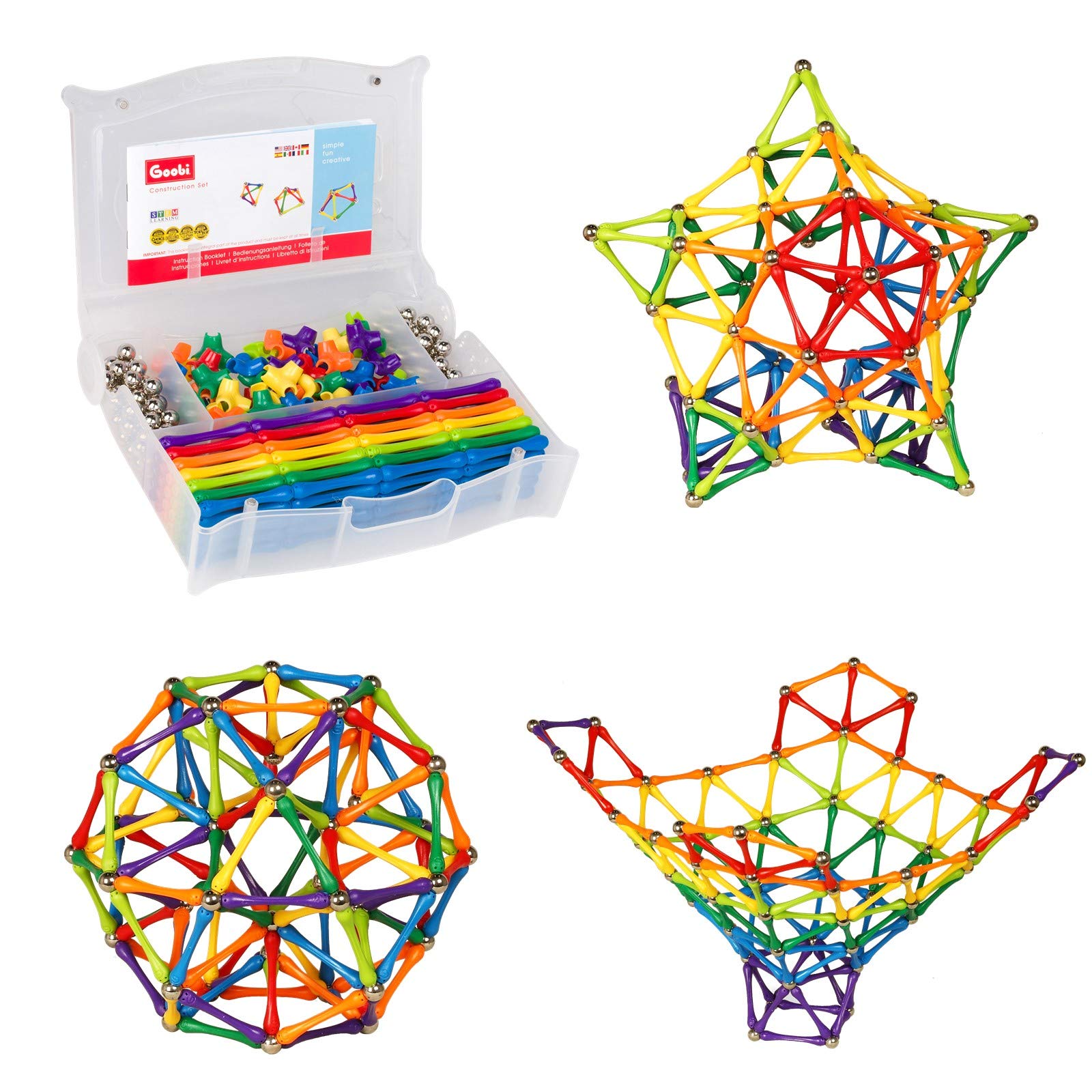 Goobi 300-Piece Magnetic Building Blocks Set - STEM Educational Construction Toy for Kids Ages 3-8 | Montessori Learning, Creative Play & Brain Development | Perfect for Classroom, Home & Travel Activities