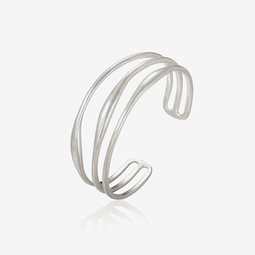 Triple Wire Matte Silver Bracelet