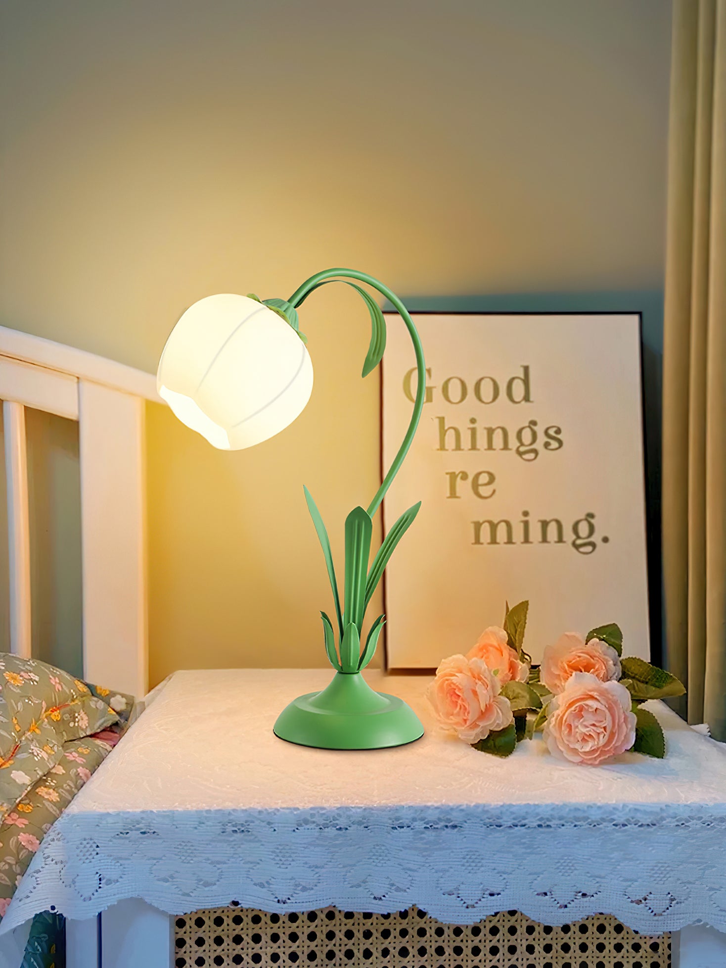 Elegant Flowers Atmosphere Table Lamp - Romantic Mood Lighting for Bedroom, Living Room & Home Decor