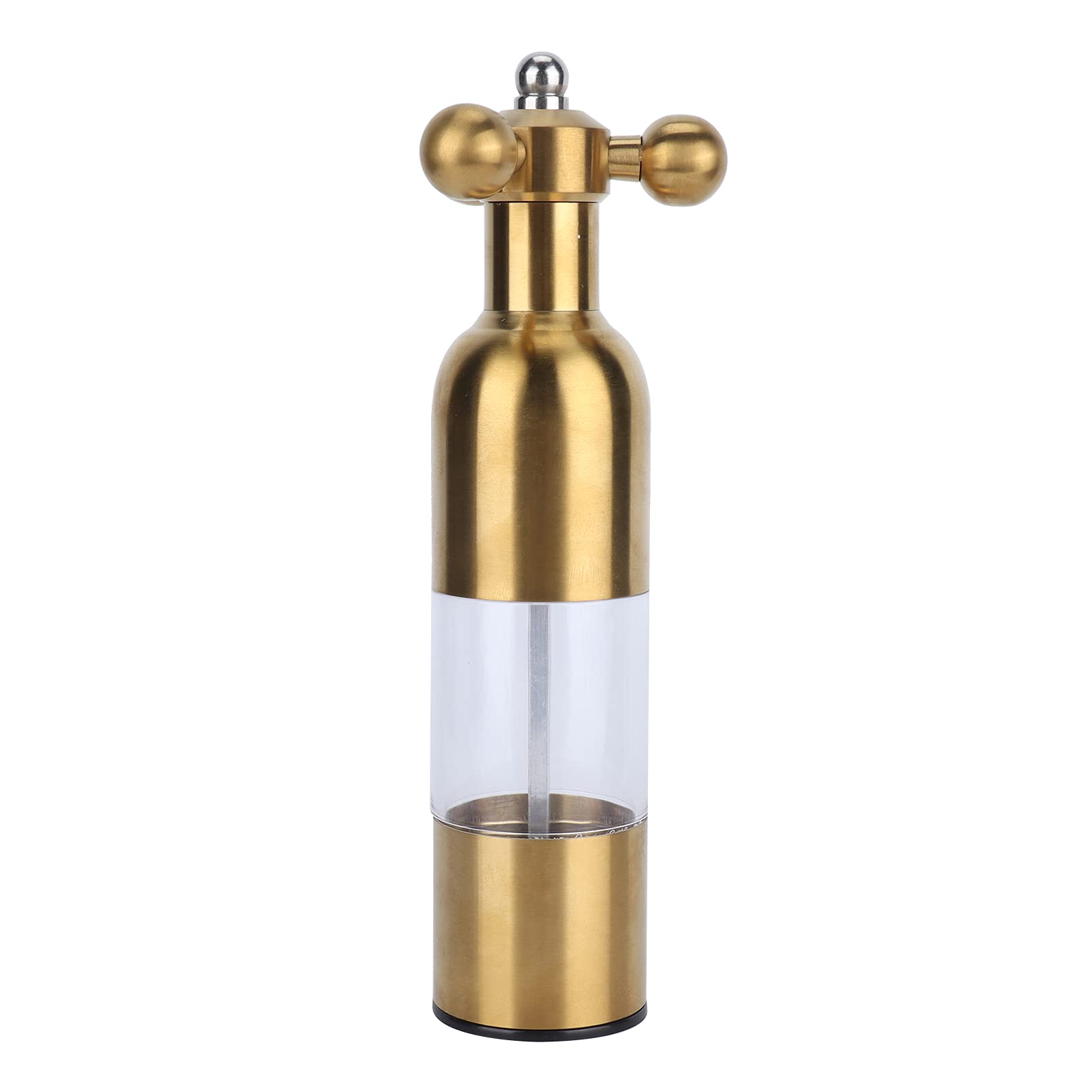 Premium Stainless Steel Manual Pepper Mill & Salt Grinder - Adjustable Coarseness, Durable Kitchen Tool for Freshly Ground Spices (Golden) - Perfect for Cooking, Baking & Tabletop Seasoning