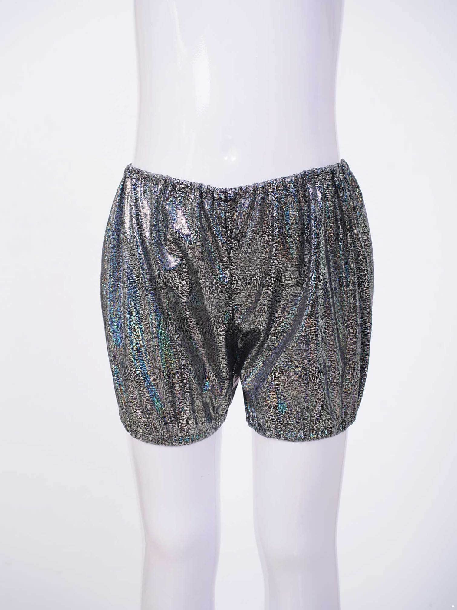 Shiny Metallic Dance Shorts for Kids - Boys & Girls Ballet, Gymnastics, Jazz Costume | Pumpkin Bloomers for Modern Dance & Performance