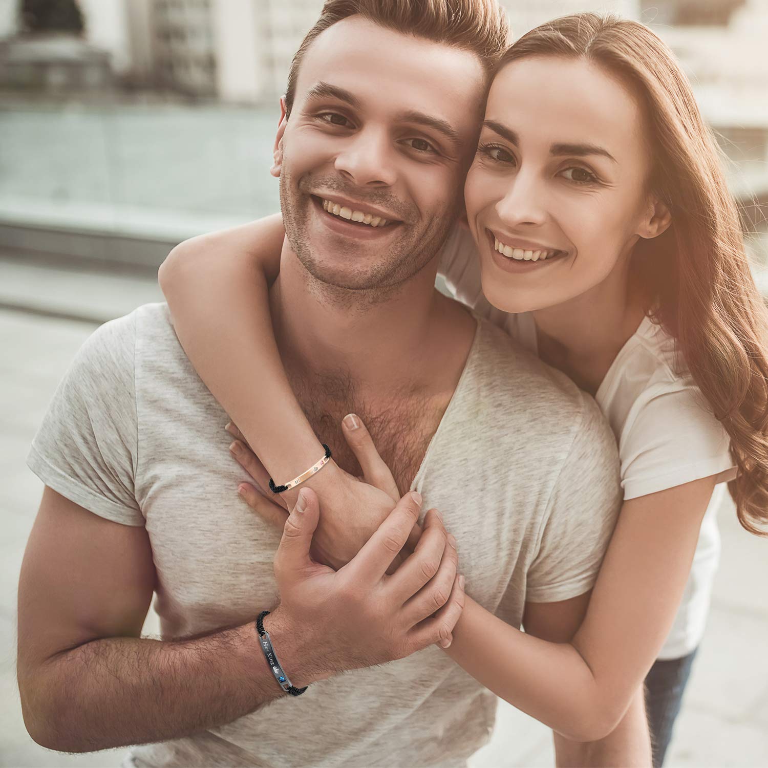 OIDEA Stainless Steel His Queen and Her King Matching Couples Jewelry Sets - Crown Bracelets & Necklace for Christmas, Valentine's Day, Anniversary Gifts - Elegant Gift Box Included - Perfect for Romantic Dates, Proposals, and Wedding Accessories