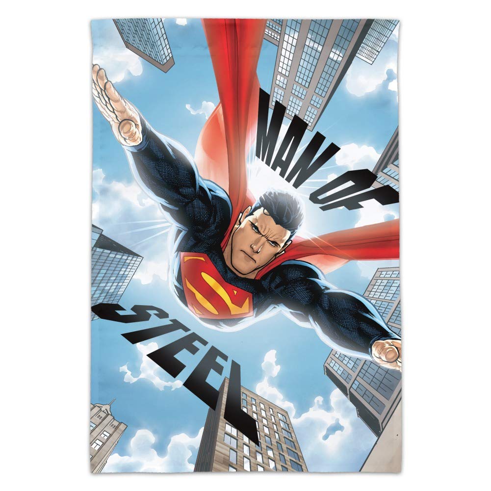 Superman Man of Steel Outdoor Garden Flag - DC Comics Superhero Yard Banner for Home Decor, Patio & Lawn - Perfect for Comic Book Fans & Superhero Themed Parties