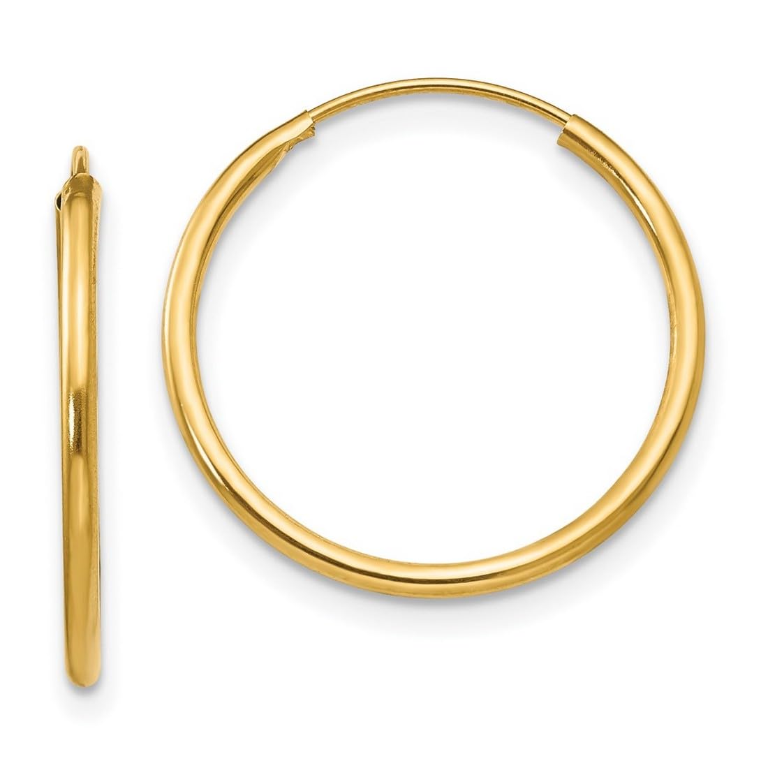 14K Gold Endless Hoop Earrings for Women - Classic Circle Hoops in 3 Sizes (Small/Medium/Large) - Perfect for Everyday Wear, Date Nights & Special Occasions