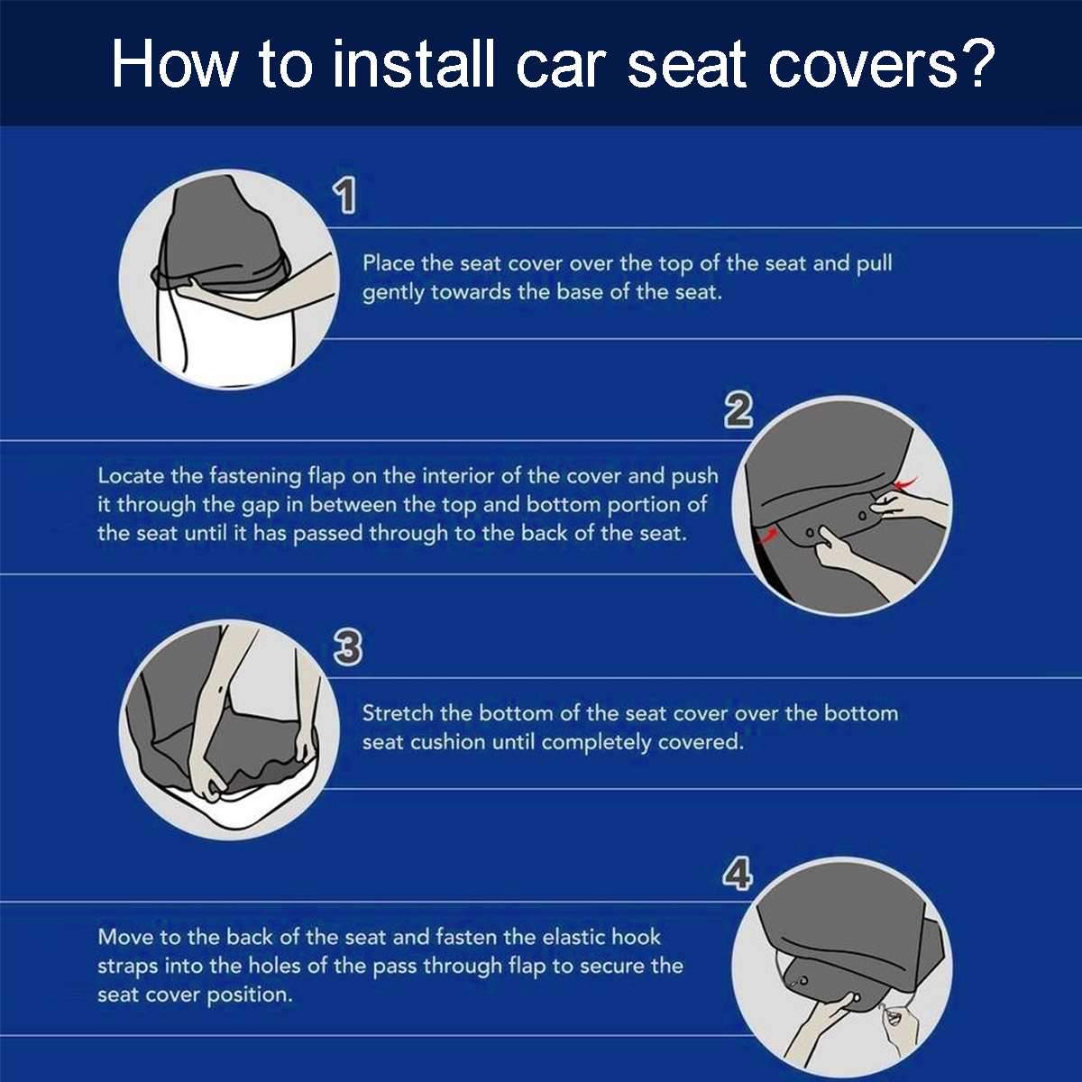 Premium Blue Car Seat Cover - Universal Fit, Soft & Breathable Fabric - Protects Seats from Wear & Tear - Ideal for Daily Commute, Road Trips & Family Outings