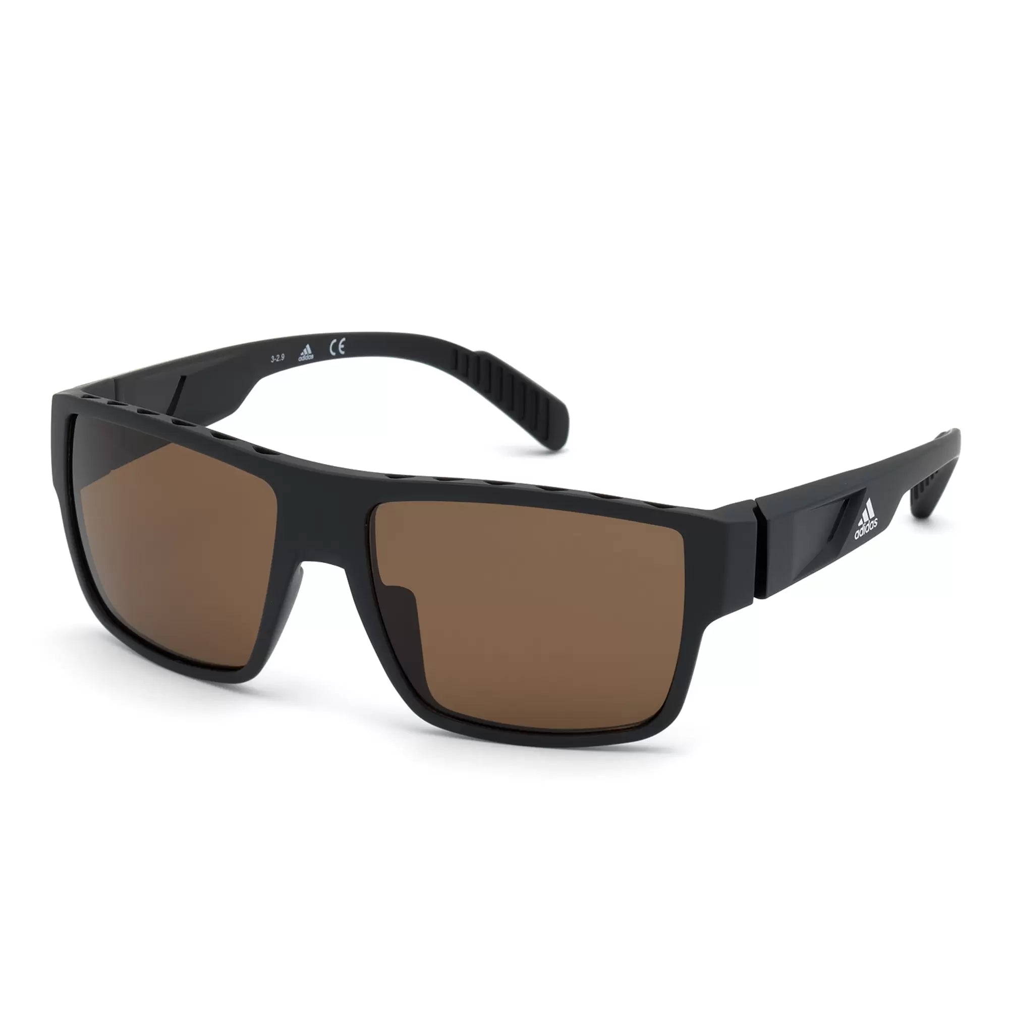 Adidas SP 0006 02H Polarized Sunglasses - Matt Black Brown Frame for Men & Women - Perfect for Driving, Running & Outdoor Activities