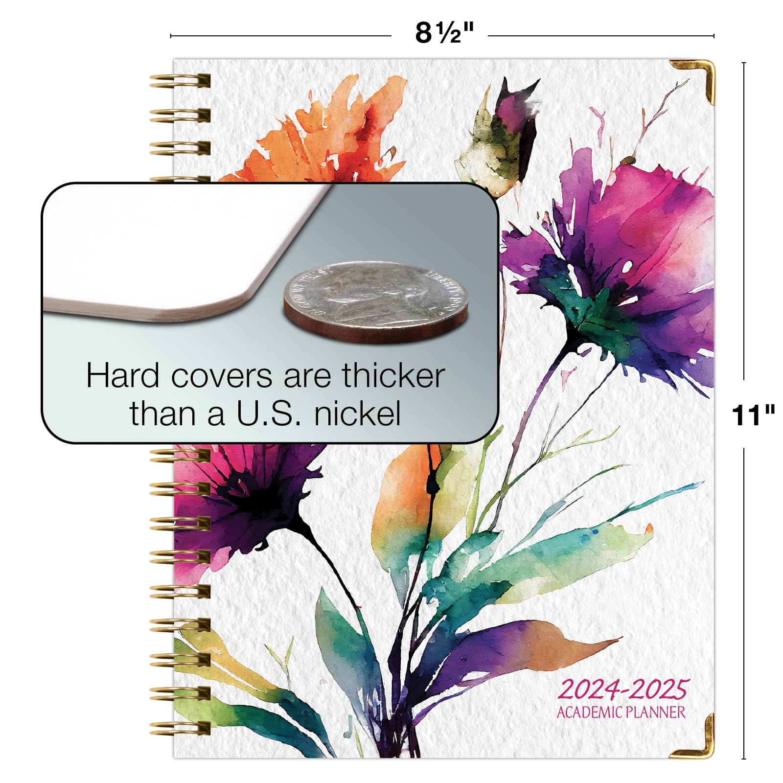 2024-2025 Academic Year Hardcover Planner (June 2024-July 2025) - 8.5
