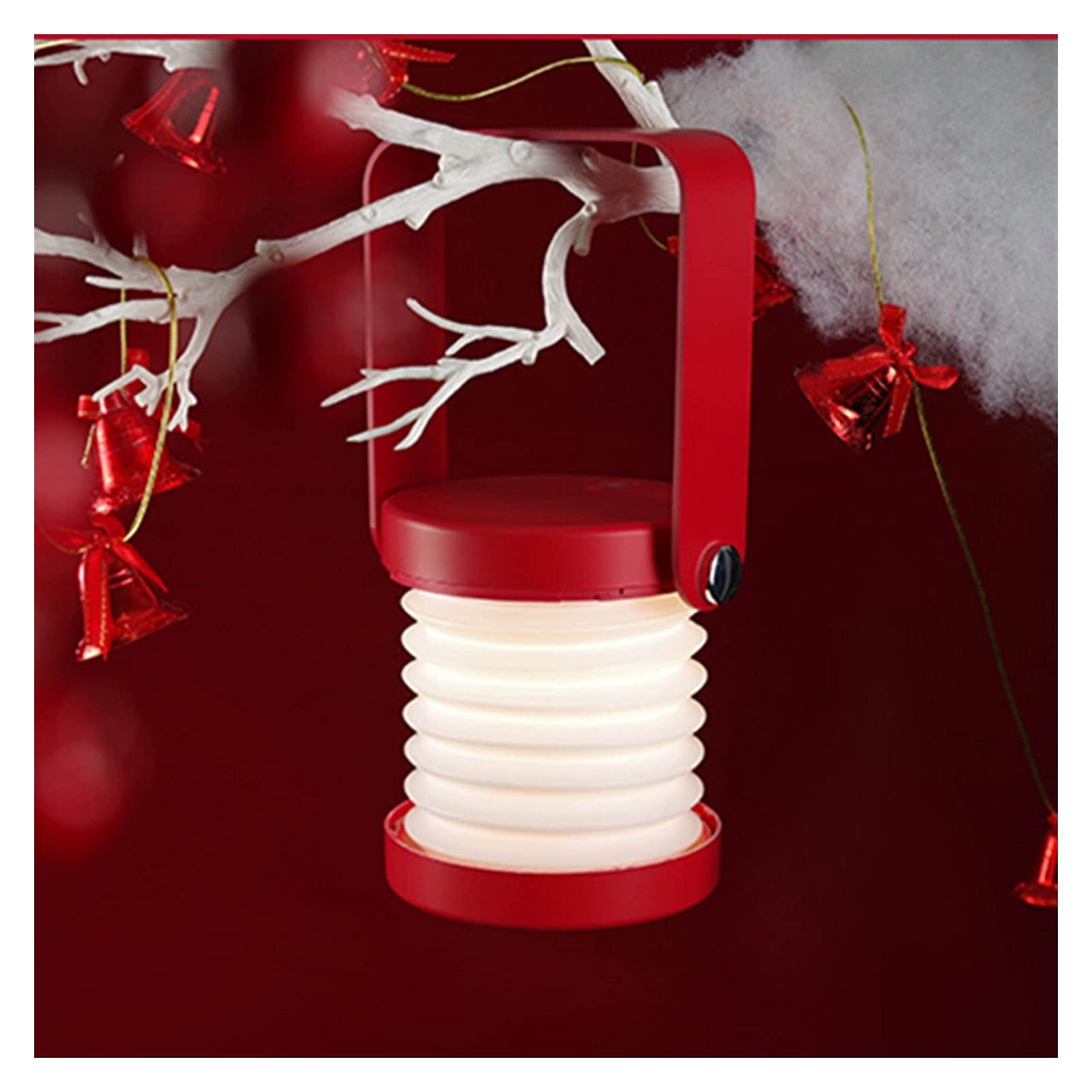 Portable USB Rechargeable LED Desk Lamp - Foldable Dimmable Night Light for Bedside, Nightstand, Living Room | Red Ambient Lighting for Reading, Studying & Relaxation