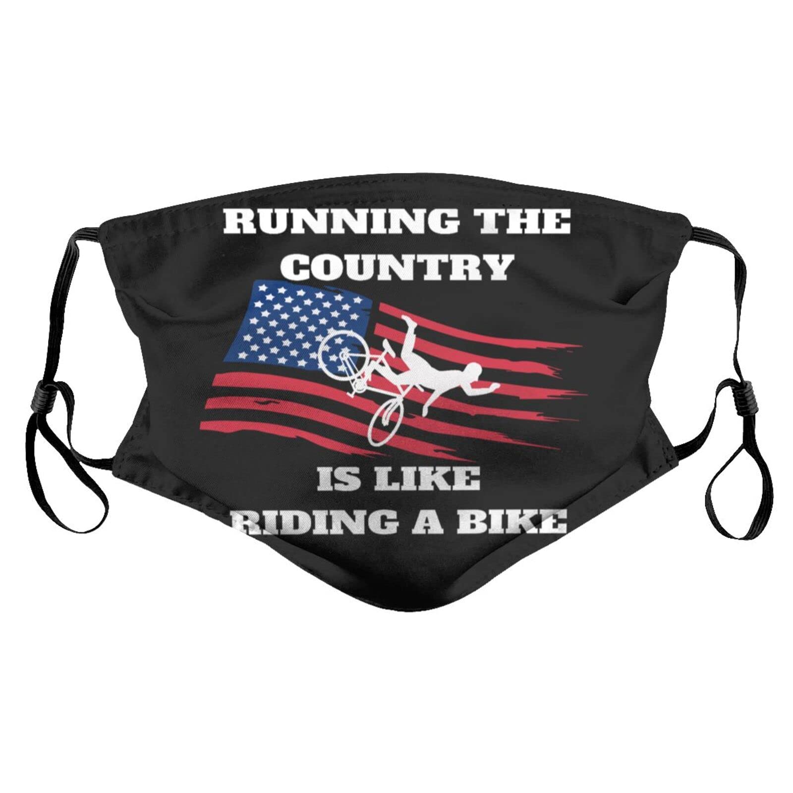 Funny Biden Riding A Bike Face Mask - Adjustable Reusable Dust Scarf & Mouth Cover for Cycling, Running & Outdoor Activities