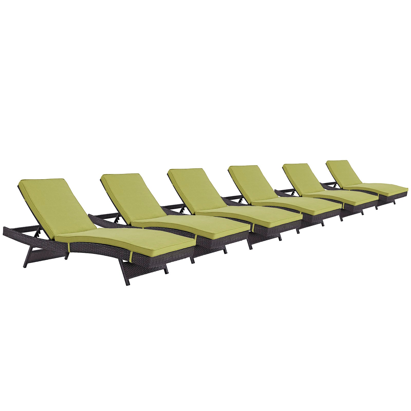 Convene 6-Piece Outdoor Patio Chaise Lounge Set - Durable Wicker Furniture for Poolside, Garden & Backyard Relaxation