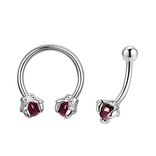 S-2Pcs-Silver Dragon Claw-Eyebrow Ring