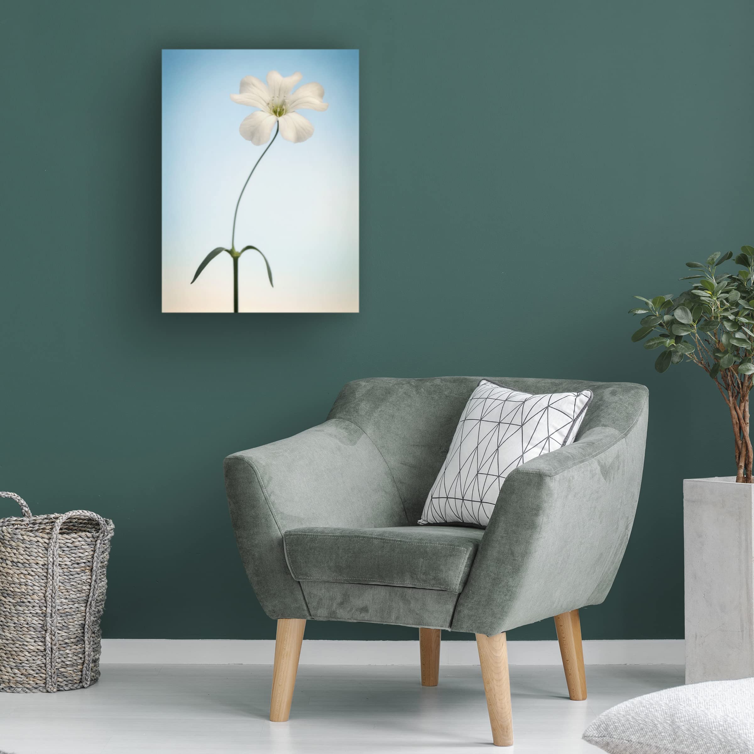 Trademark Fine Art 'Tiny White' Canvas Wall Art by Lotte Grønkjær - Minimalist Scandinavian Home Decor for Living Room, Bedroom & Office