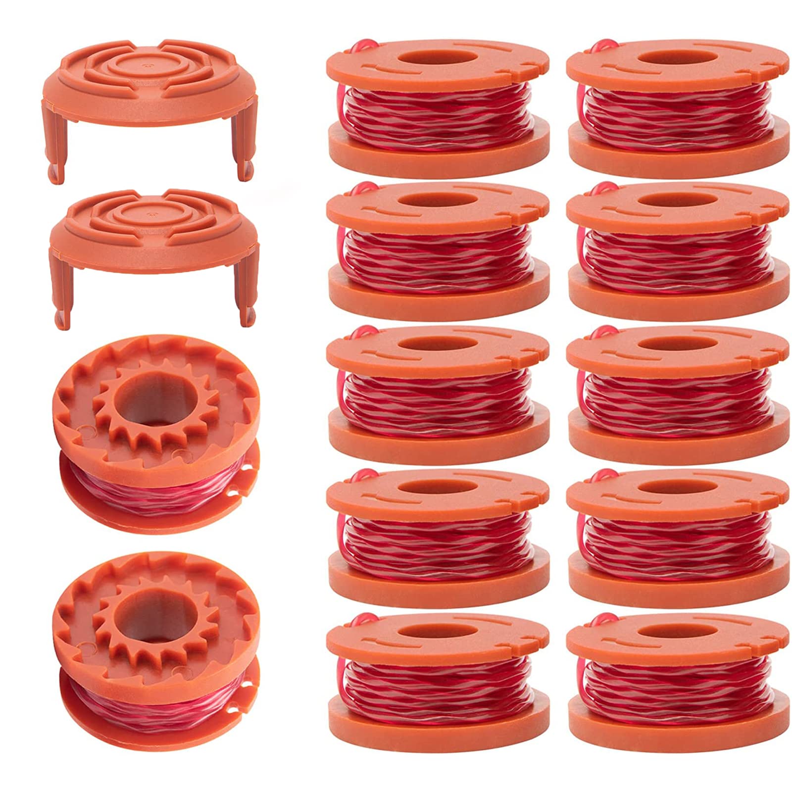 14 Pack Replacement Trimmer Spool Line for Worx WA0010 & WA0004.1 - 0.065