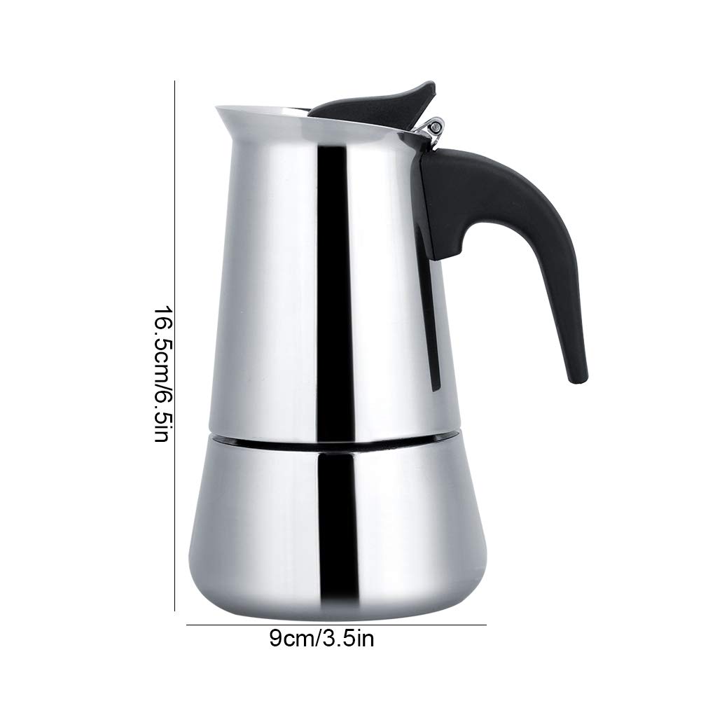 Pilipane Stainless Steel Stovetop Coffee Maker - 200ml Camping & Home Percolator for Gas/Electric/Induction Stove - Perfect for Office, Travel & Outdoor Adventures