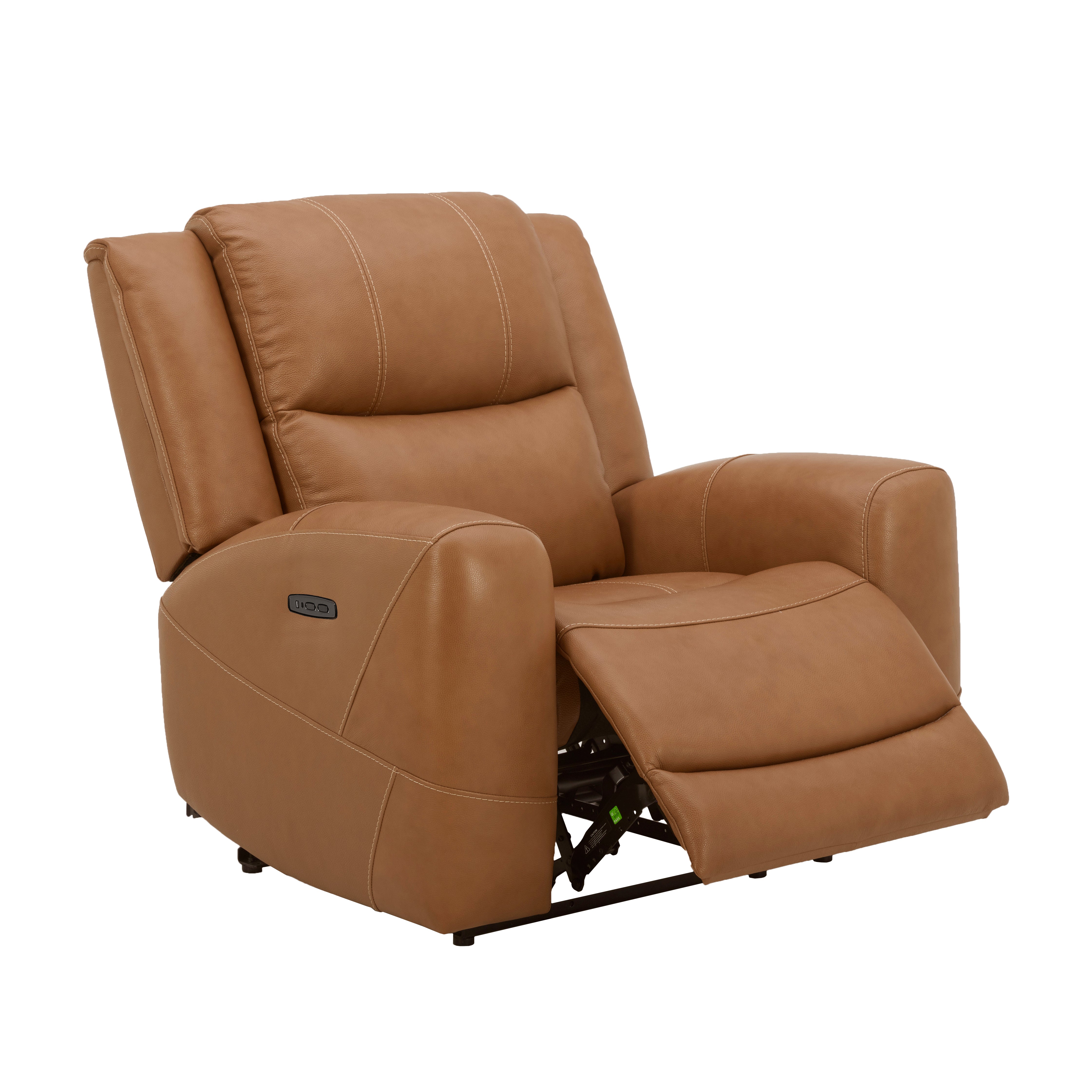 Premium Cozura Leather Power Recliner Chair - Roundhill Furniture Electric Massage Recliner with USB Charging & Cup Holders - Perfect for Living Room, Home Theater & Man Cave Relaxation