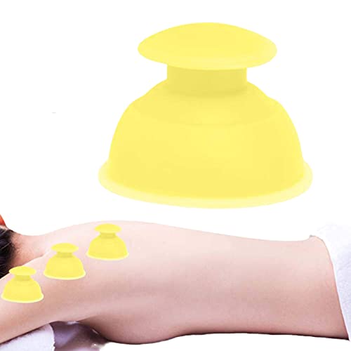 **Anti-Cellulite Silicone Cupping Set - Vacuum Massage Cups for Face & Body - Skin Therapy & Pain Relief - Perfect for Home Spa, Lymphatic Drainage & Relaxation (Yellow)**