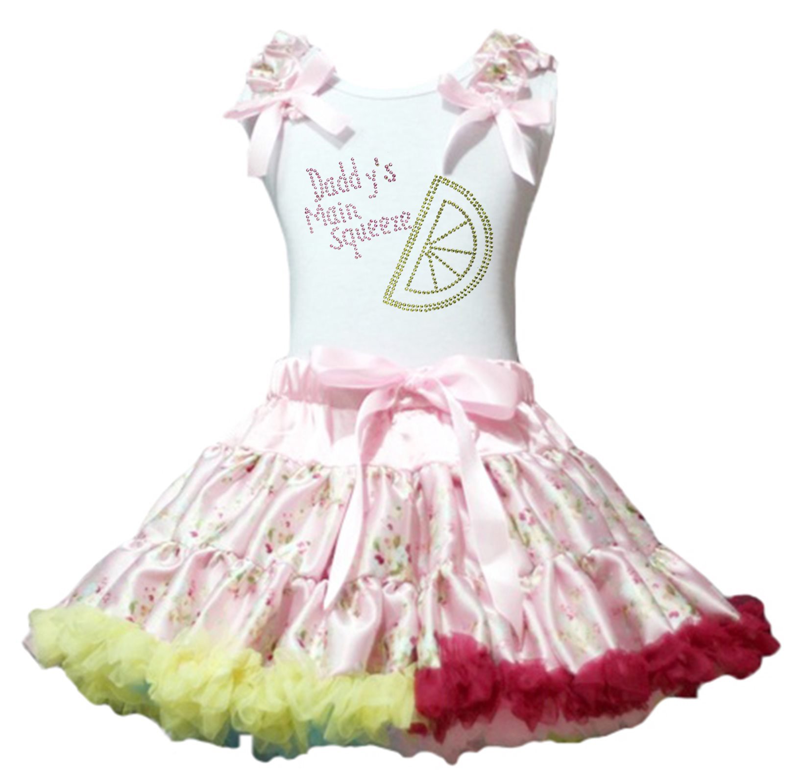 Valentine's Day Daddy's Main Squeeze Outfit - Pink Floral Skirt & Top Set for Girls Ages 1-8 Years | Cute Toddler Valentine Dress for Parties, Photos & Special Occasions