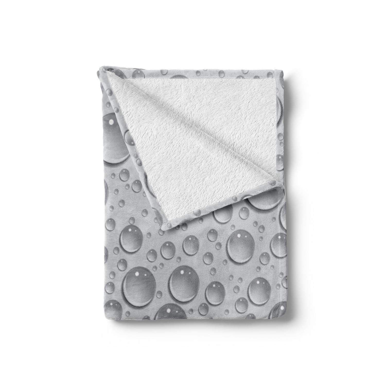 Ambesonne Grey Flannel Fleece Throw Blanket - Small Large Bubbles Pattern Water Design, Soft Monochrome Accent Piece for Couch, Bed & Sofa (50x60 Inches) - Perfect for Living Room, Bedroom Decor & Cozy Winter Nights