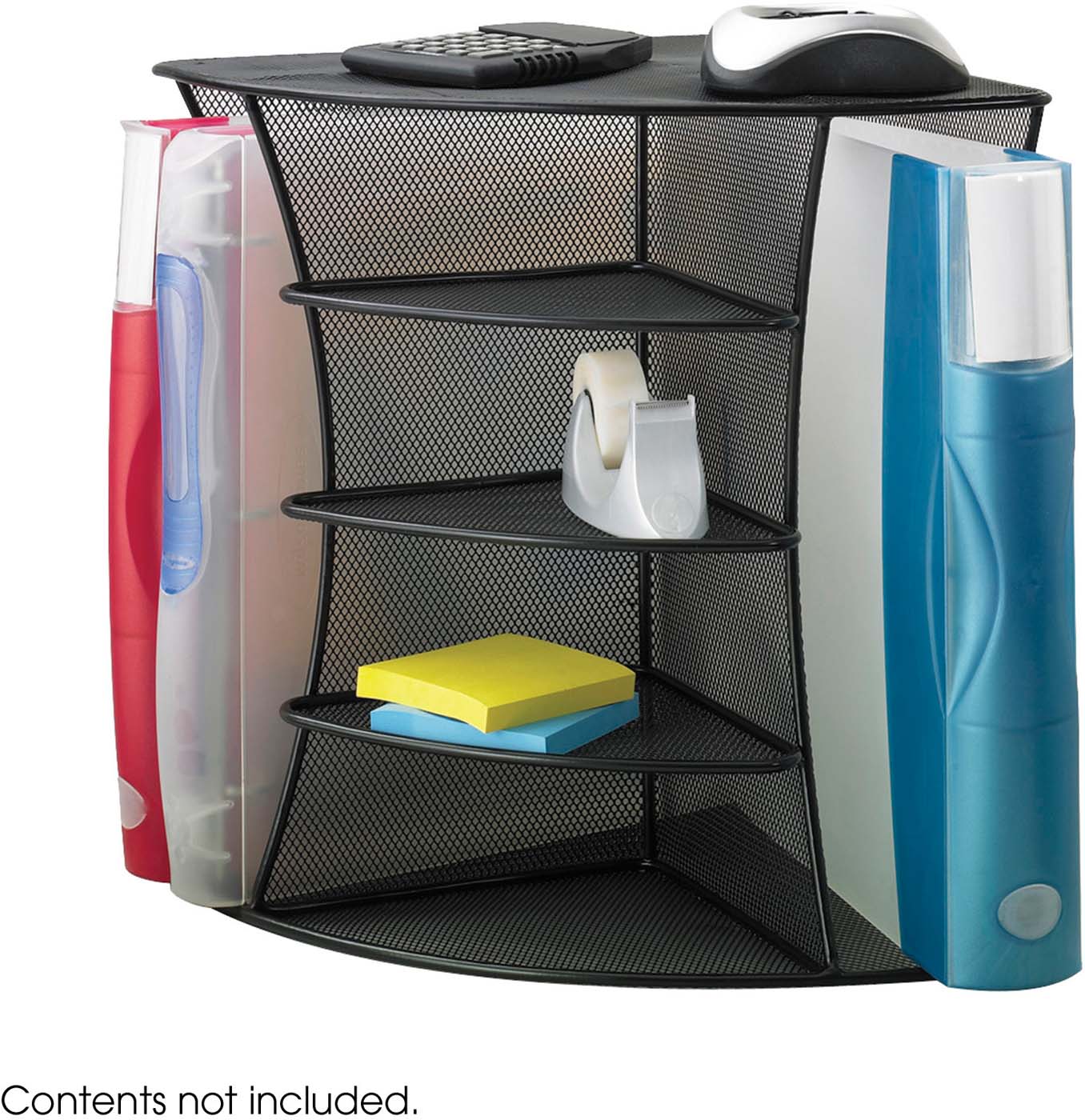 Onyx™ Mesh Black Desk Corner Organizer [3261BL] - Perfect for Home Office, Study & Workspace Organization