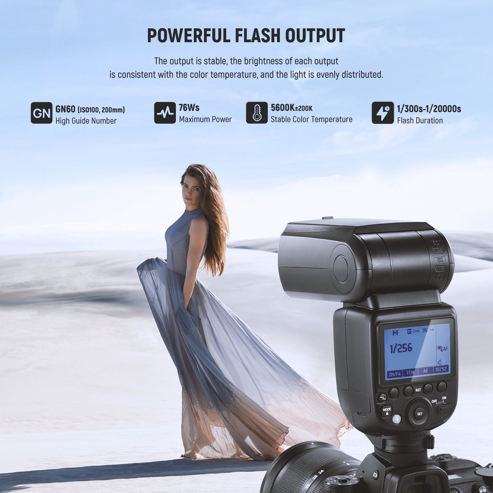NEEWER NW760 TTL Flash Speedlite for Canon Nikon Sony DSLR Cameras - Professional Photography Lighting for Portraits, Events & Studio Shoots