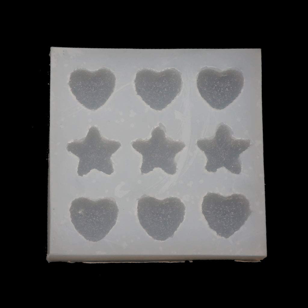 QUQUTWO Silicone Candy Mold for Sugar Star Heart Gummy - DIY Resin Pendant & Hairpin Making - Perfect for Cake Decorating, Jewelry Crafting, and Party Favors