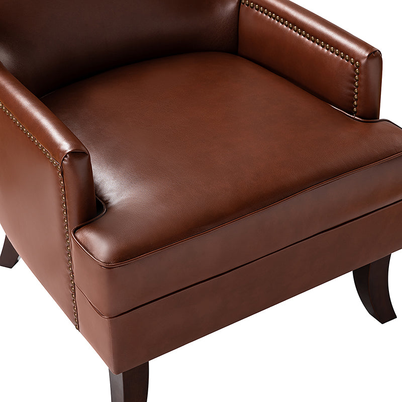 Mid Century Modern Vegan Leather Accent Armchair - Aurelia Stylish Lounge Chair for Living Room, Office & Reading Nook