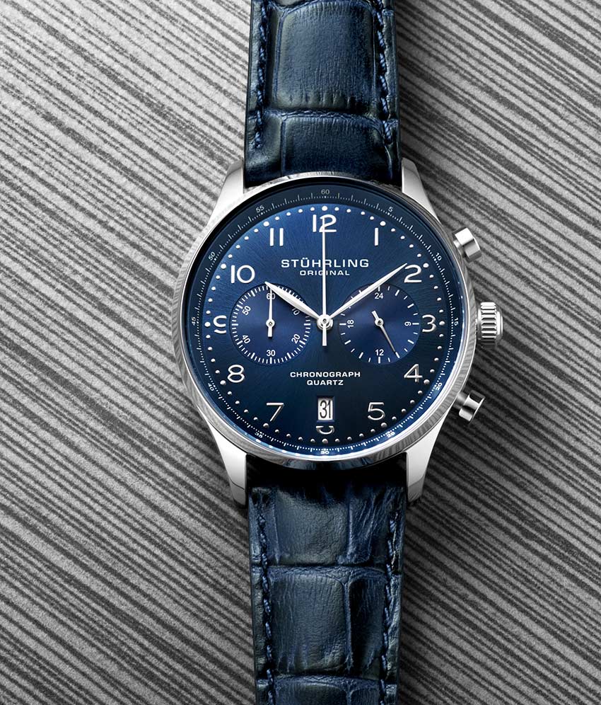 GR1 Q 896 Quartz 42mm Chronograph Watch for Men - Waterproof Sports Chrono Wristwatch with Date Display - Perfect for Running, Swimming & Outdoor Activities