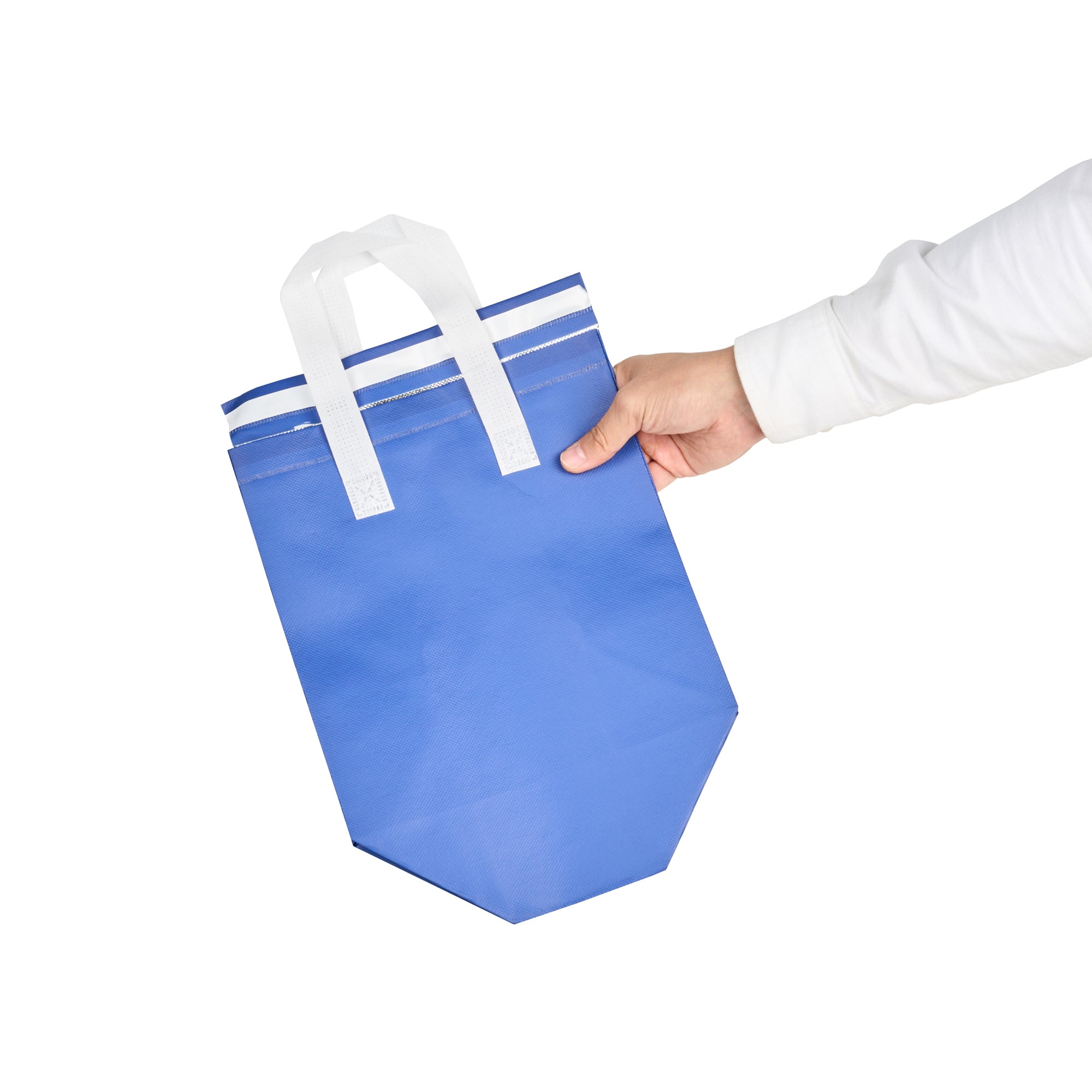 Premium Blue Insulated Takeout Bag - Tamper Evident Food Delivery Bags (9.5