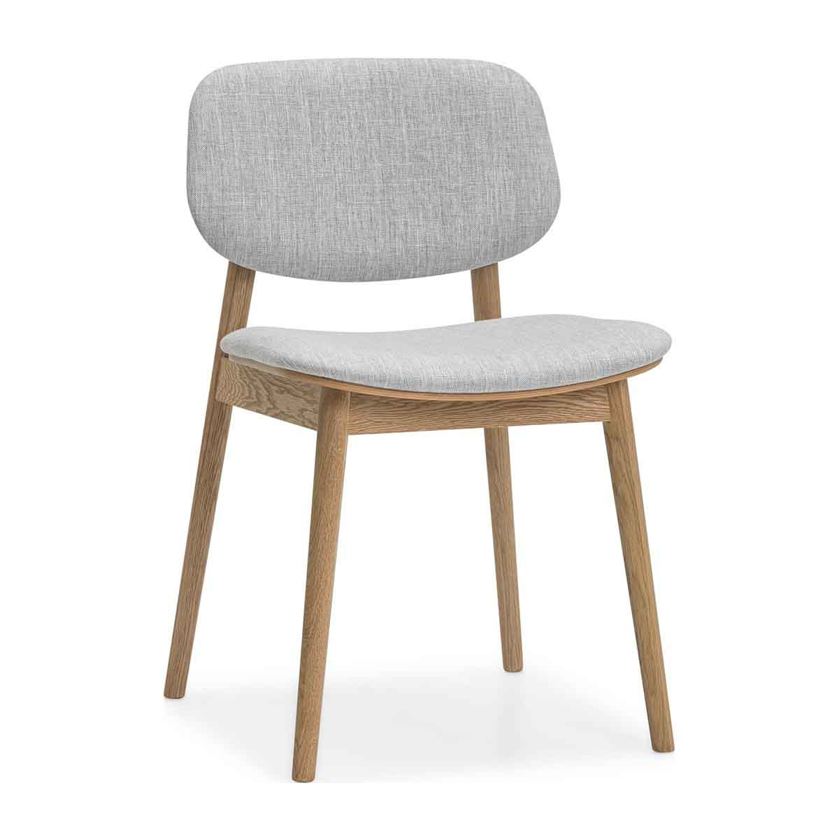 Lando Fabric Dining Chair - Solid Oak Wood Frame, Comfortable Upholstered Seat - Perfect for Kitchen, Dining Room, and Home Office Use